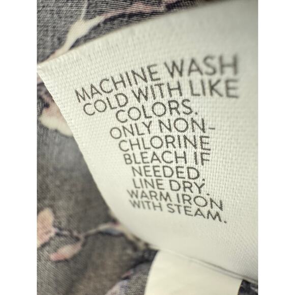 J. Jill skirt blue floral print midi length flowy  elastic waist side zip Sz S - Picture 8 of 8